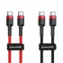 Дата кабель Baseus Cafule Type-C to Type-C Cable PD 2.0 60W (1m) фото 1 з 1