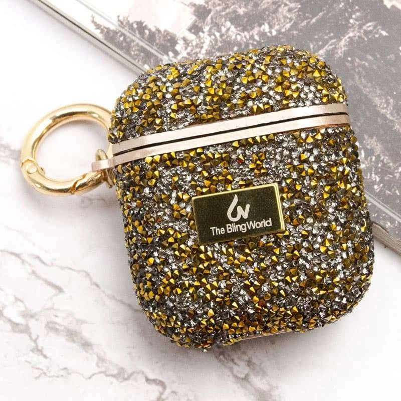 TPU чохол Bling World Rock Diamond для навушників AirPods 1/2 – Золотий. Фото 9 з 9