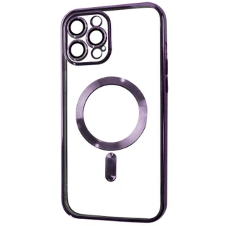 Хромовый TPU чехол с MagSafe для Apple iPhone 12 Pro Max (6.7") — Purple