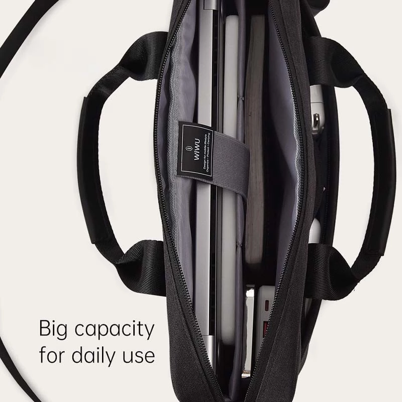 Сумка для ноутбуку WIWU Minimalist Laptop II 13.3" / 13.6" / 14.2" – Black. Фото 4 з 8