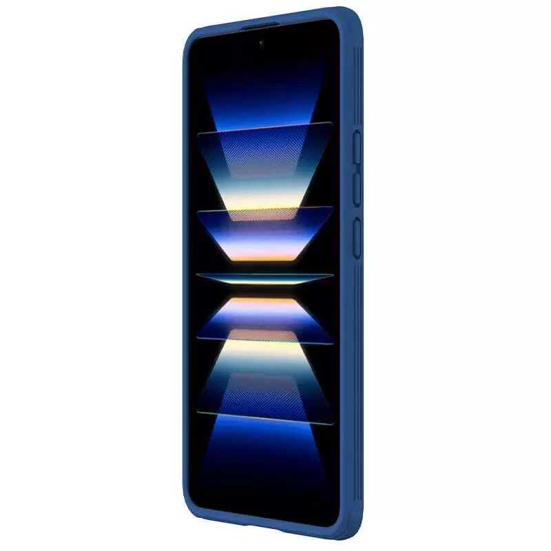 Карбоновая накладка Nillkin со шторкой для камеры для Xiaomi Redmi K60 / K60 Pro – Синий / Blue. Фото 4 из 6