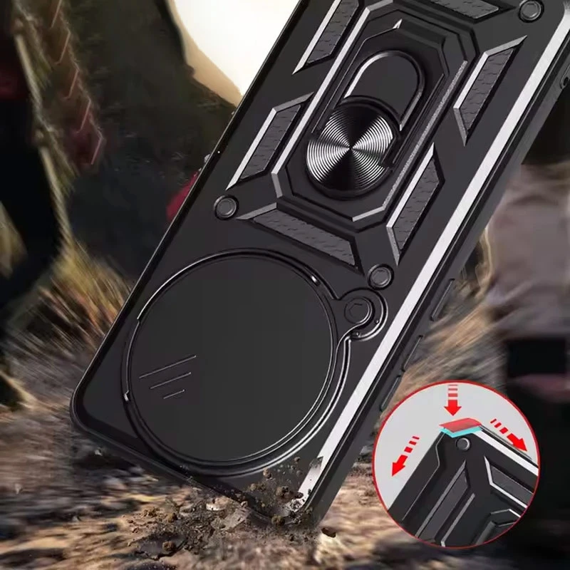 Протиударний чохол Serge Ring з захистом камери на Xiaomi Redmi Note 14 Pro 4G – Чорний. Фото 5 з 5