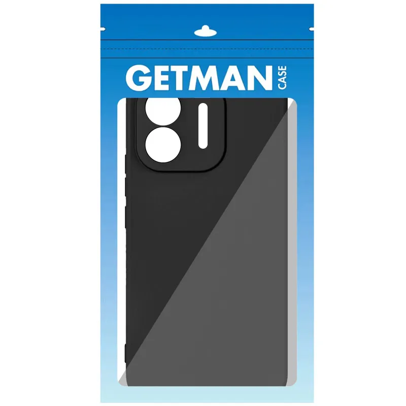 Кольоровий силіконовий чохол GETMAN із закритою камерою для Xiaomi Redmi 14C – Чорний / Black. Фото 2 з 2
