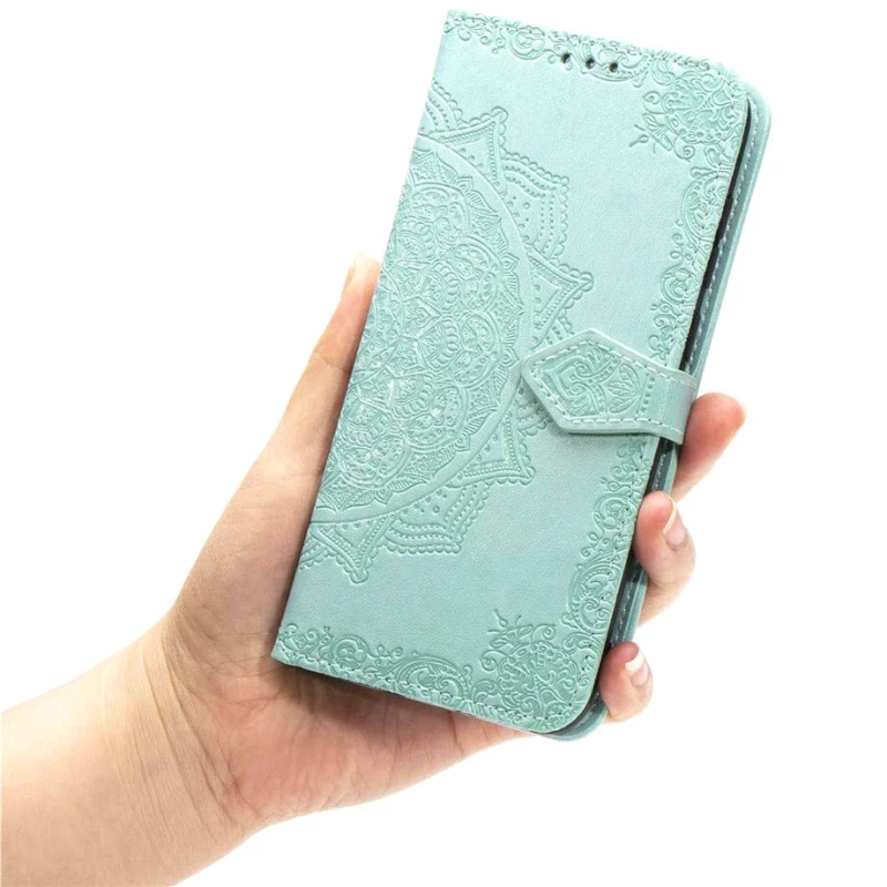 Кожаный чехол-книжка Art Case с визитницей для Xiaomi Redmi A1 / A2 – Бирюзовый. Фото 3 из 5