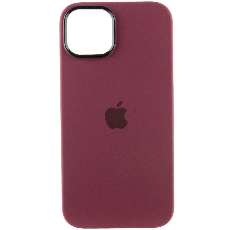 Чохол Silicone Case з металевими кнопками на Apple iPhone 12 Pro Max (6.7") – Бордовий / Plum. Фото 3 з 9