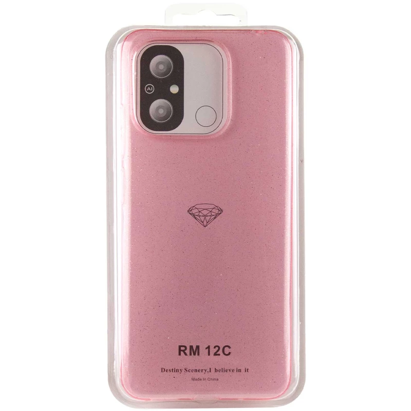 Блискучий силіконовий чохол на Xiaomi Redmi 12C / Poco C55 – Pink. Фото 8 з 9