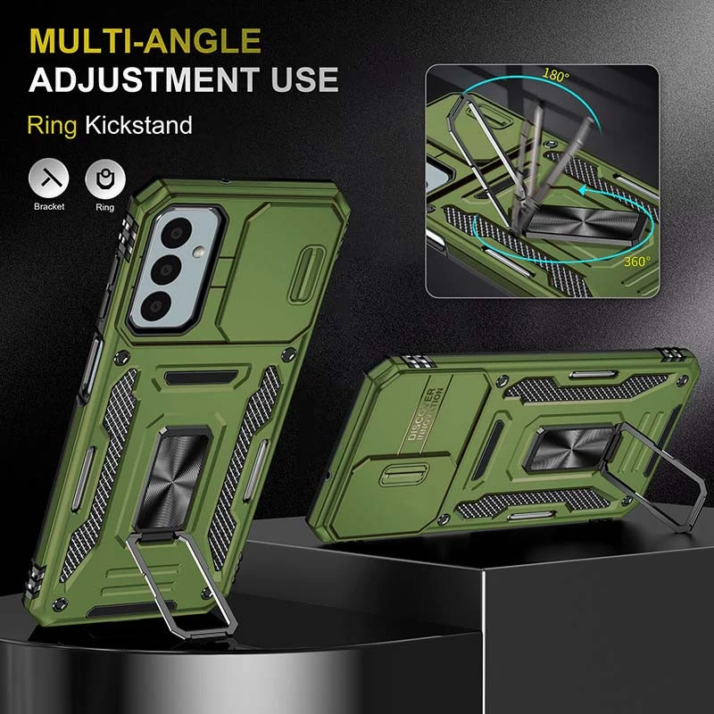 Ударопрочный чехол Square Ring c шторкой на камеру для Samsung Galaxy M13 4G – Оливковый / Army Green. Фото 3 Ударопрочный чехол Square Ring c шторкой на камеру для Samsung Galaxy M13 4G – Оливковый / Army Green. Фото 3 из 5