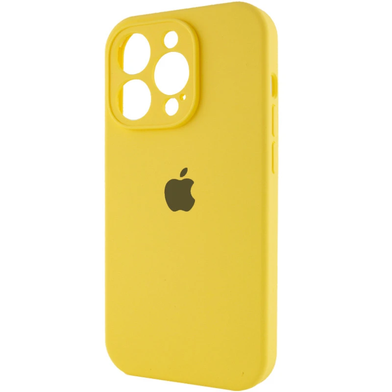 Чехол Silicone Case с защитой камеры для Apple iPhone 15 Pro Max (6.7") – Желтый / Yellow. Фото 6 из 11
