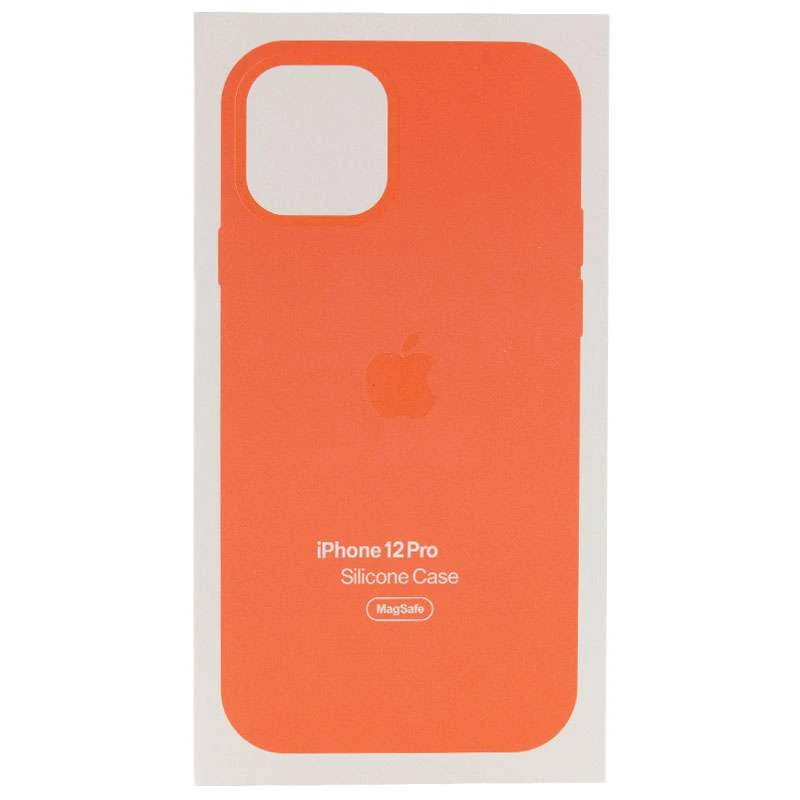 Чехол Silicone case (AAA) with Magsafe and Animation для Apple iPhone 12 Pro (6.1") – Оранжевый / Pink citrus. Фото 5 из 7