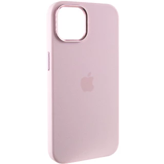 Чехол Silicone Case с металлическими кнопками для Apple iPhone 14 (6.1") — Розовый / Chalk Pink