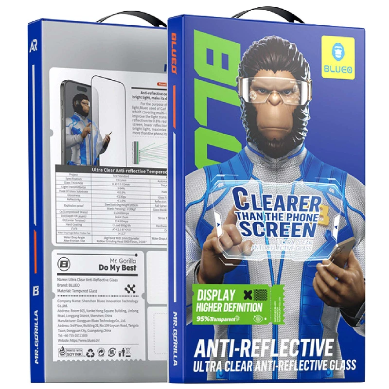Защитное 2.5D стекло Blueo AR Anti-Reflective HD для Apple iPhone 17 (6.3") – Черный. Фото 2 из 5