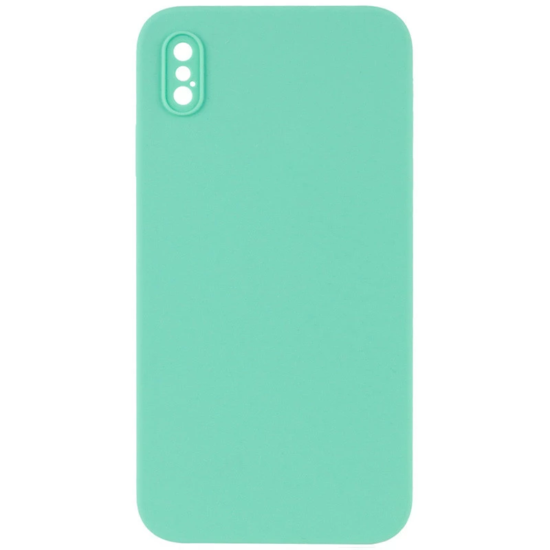 Чехол Silicone Case Square L с защитой камеры для Apple iPhone XS Max (6.5") – Бирюзовый / Turquoise. Фото 1 из 1