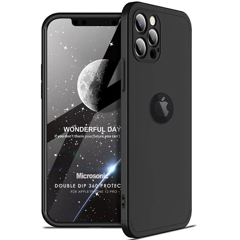 

Чохол із захистом 360 градусів GKK з лого на Apple iPhone 13 Pro (6.1") (Чорний)