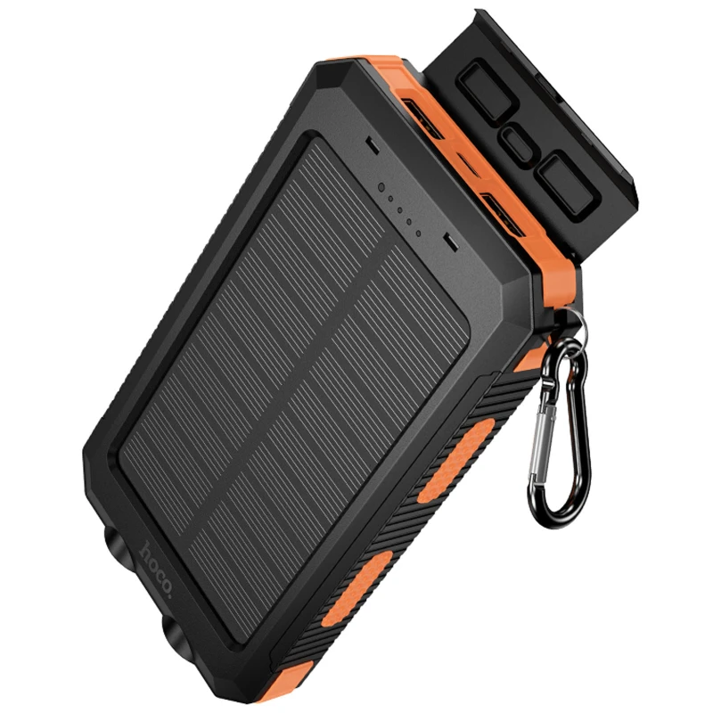 Портативний ЗП Power Bank Hoco J164 Platinum solar 10.5W with lighting 8000 mAh – Black. Фото 5 з 7
