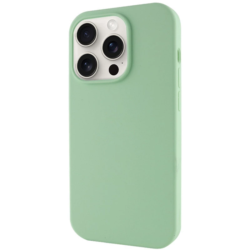 Чехол с закрытым низом Silicone Case для Apple iPhone 15 Pro (6.1") – Зеленый / Pistachio. Фото 3 из 7