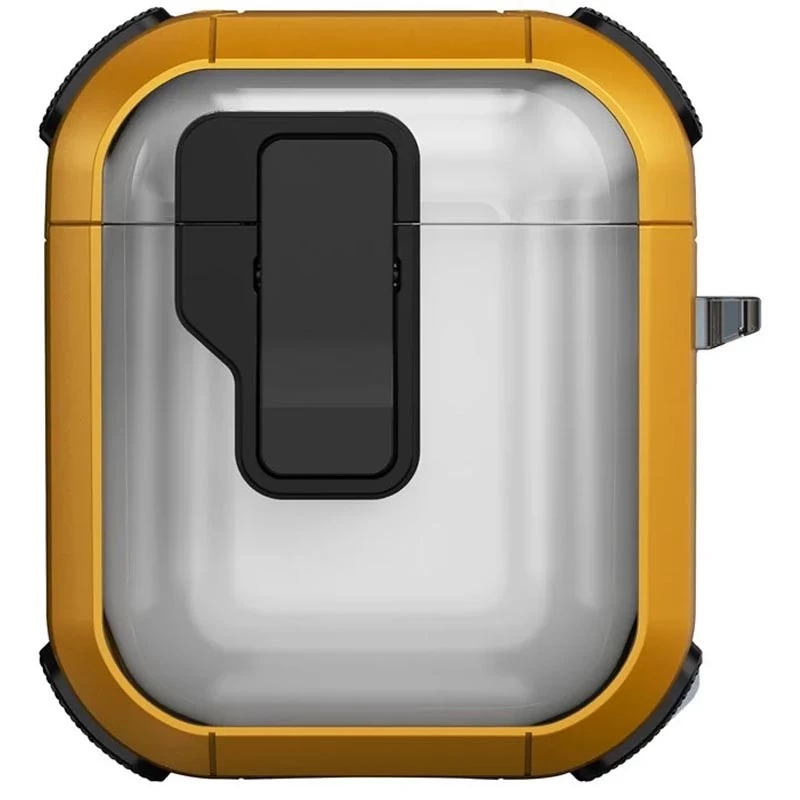 Футляр протиударний Locking Button для навушників Airpods 1/2 – Yellow. Фото 1 з 1