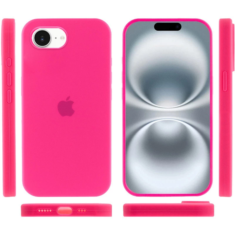 Чохол Silicone Case з закритим низом на Apple iPhone 16e (6.1") – Рожевий / Barbie pink. Фото 4 з 6