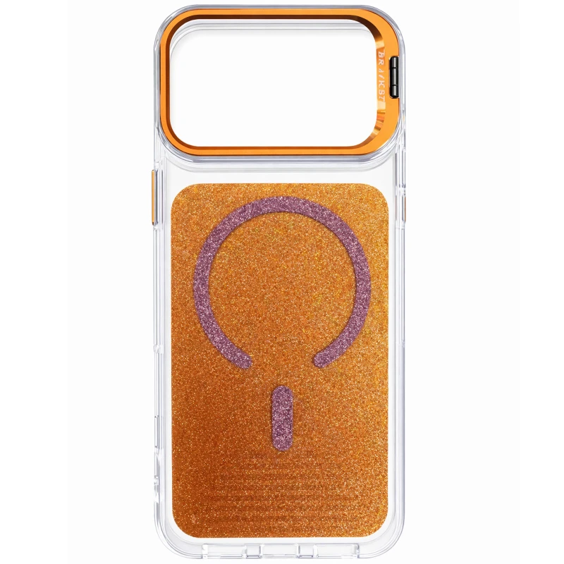 Чехол TPU+PC Jewel Sparkle with MagSafe для Apple iPhone 17 (6.3") – Orange Sparkle. Фото 1 из 1