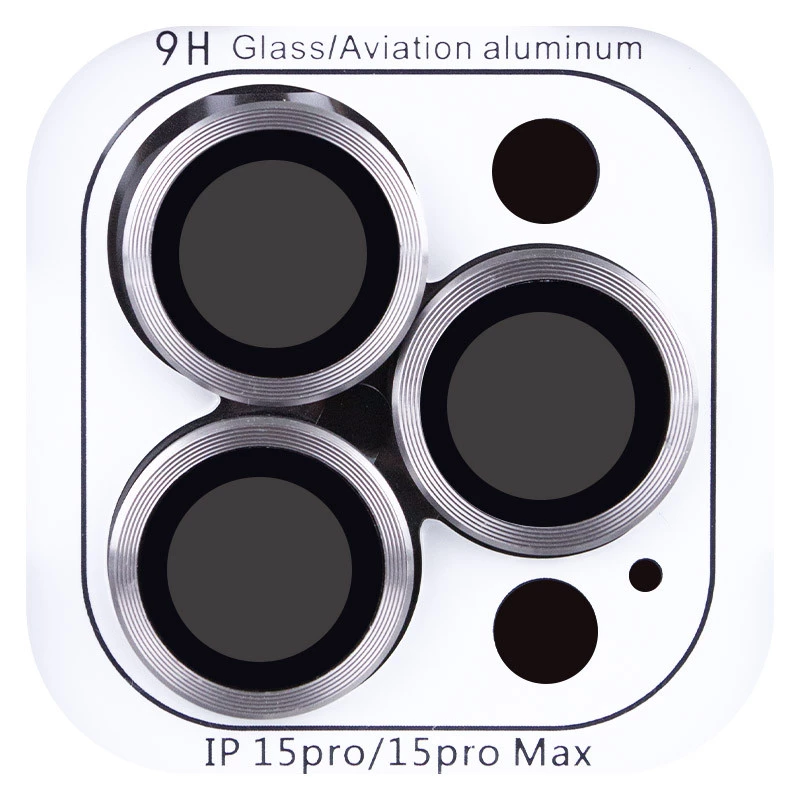 Металеве захисне скло на камеру на Apple iPhone 15 Pro Max (6.7") – Сірий / Titanium Gray. Фото 3 з 5