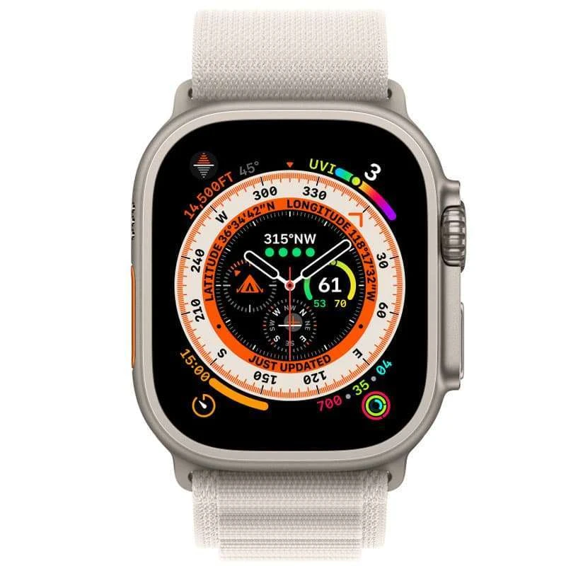 Ремешок Alpine Loop для Apple watch 42mm/44mm/45mm/49mm (m/l) – Серый / Starlight. Фото 2 из 4