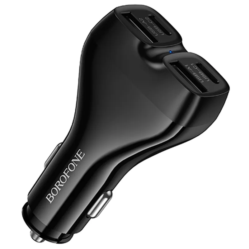 АЗП Borofone BZ35 Leader PD15W+QC3.0 total 30W (2USB-A/2C) – Black. Фото 1 з 4