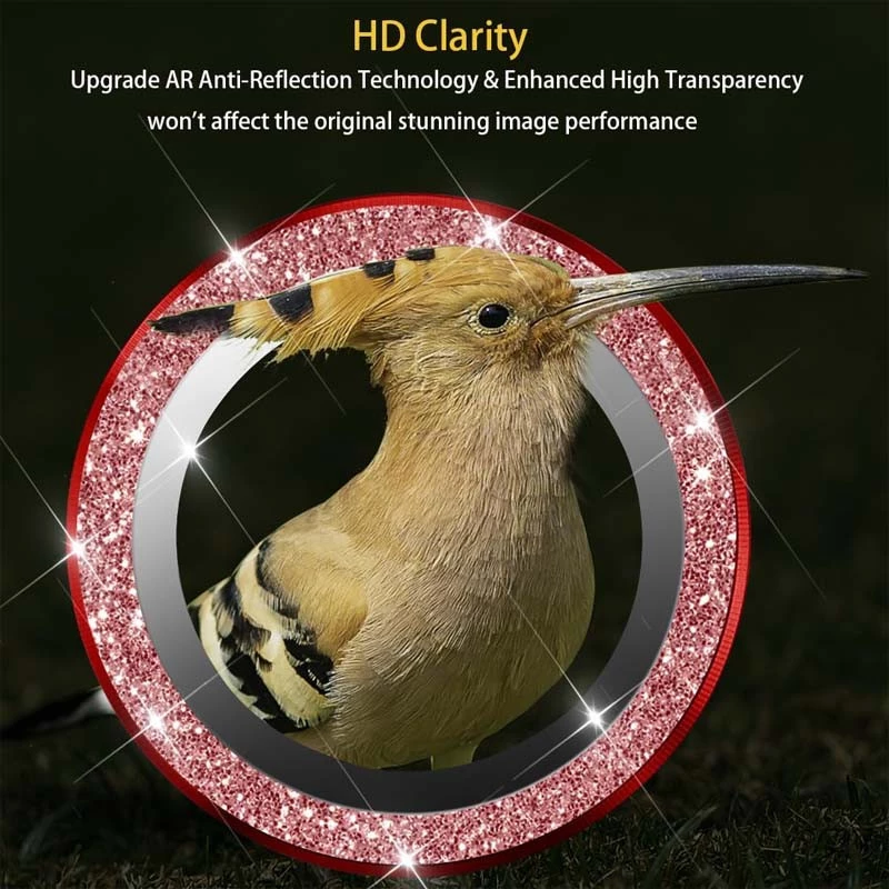 Захисне скло Metal Sparkles на камеру (в упак.) Apple iPhone 15 (6.1") – Червоний / Red. Фото 3 з 7