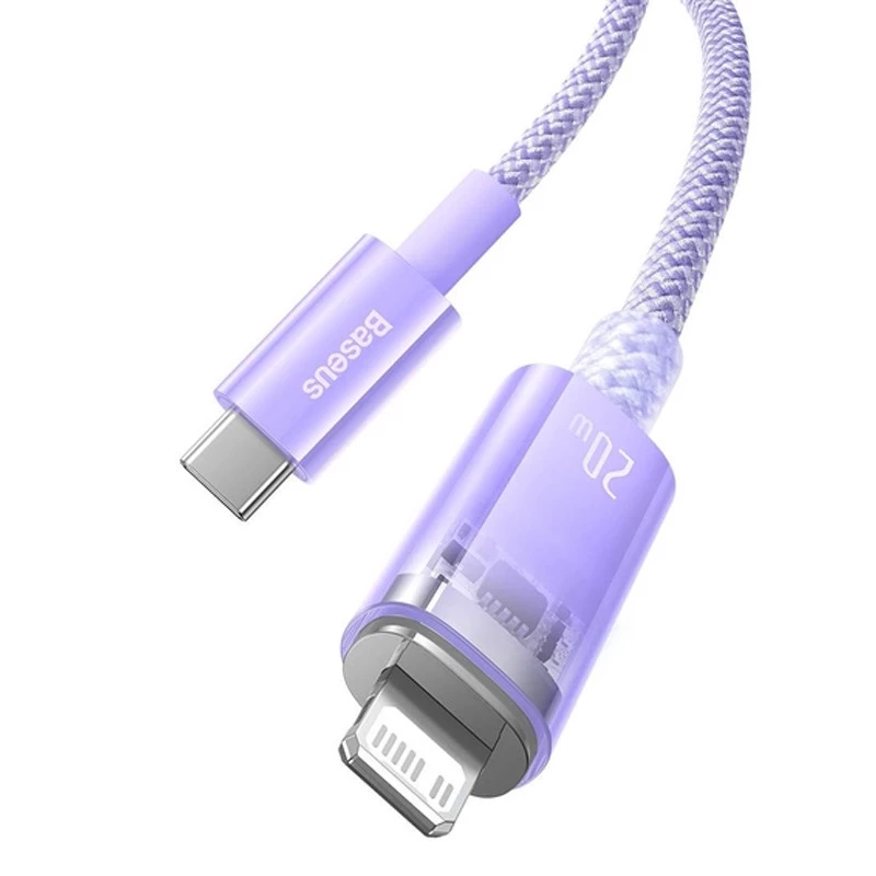 Дата кабель Baseus Explorer Type-C to Lightning 20W with Smart Temperature Control (1m) (CATS01020) – Purple. Фото 5 з 6