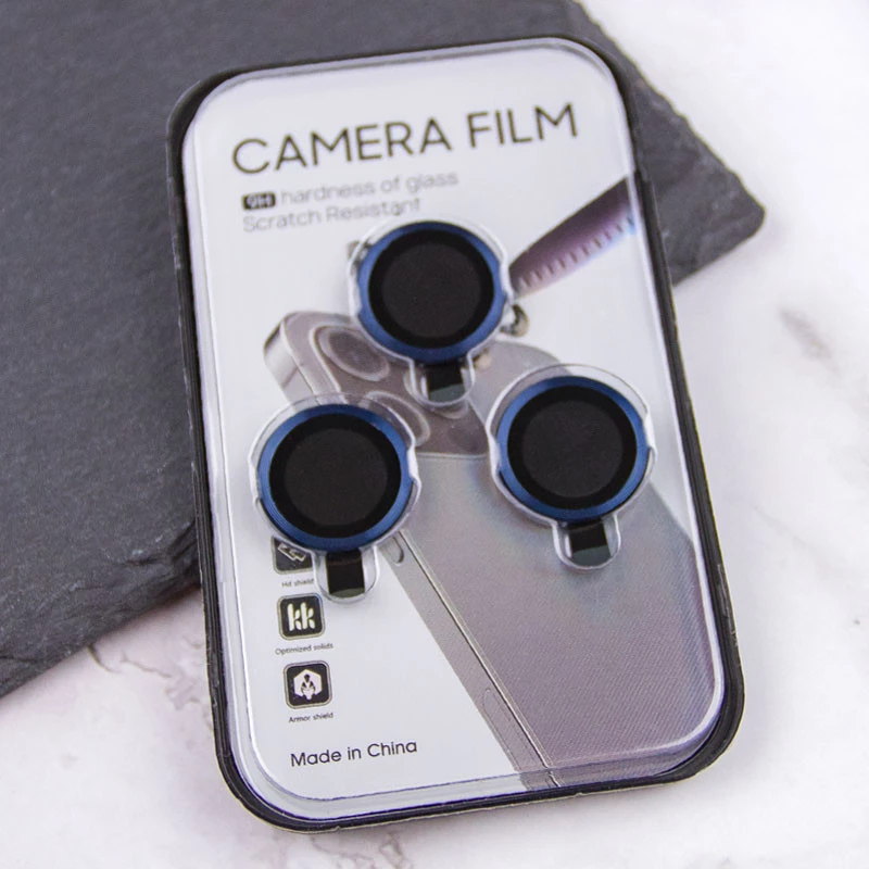 Металлическое защитное стекло на камеру для Apple iPhone 15 Pro Max (6.7") – Синий / Sea Blue. Фото 6 из 8