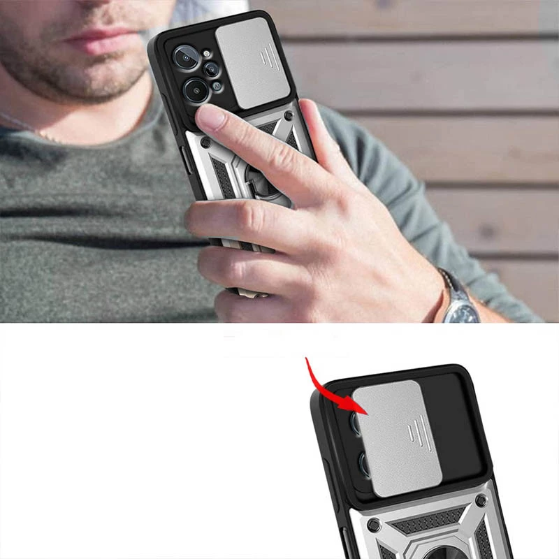 Ударопрочный чехол Serge Ring с защитой камеры для Realme C31 – Серебряный. Фото 3 из 4