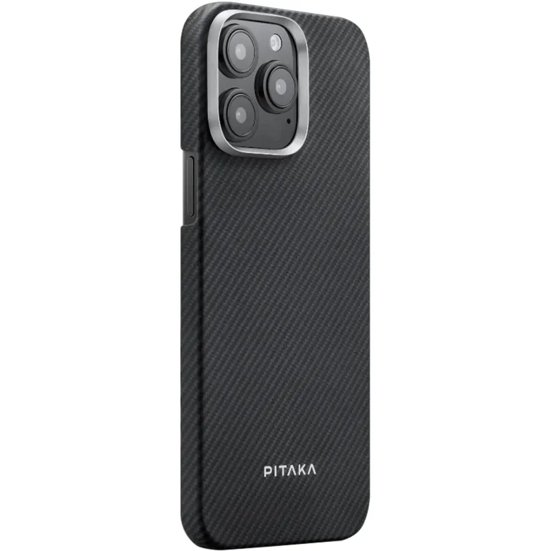 Чохол Aramid Fiber PTK Premium with MagSafe (NFC) для Apple iPhone 15 Pro (6.1") – Black / Grey. Фото 1 з 2