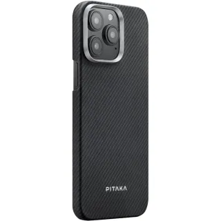 Чохол Aramid Fiber PTK Premium with MagSafe (NFC) для Apple iPhone 15 Pro (6.1") — Black / Grey