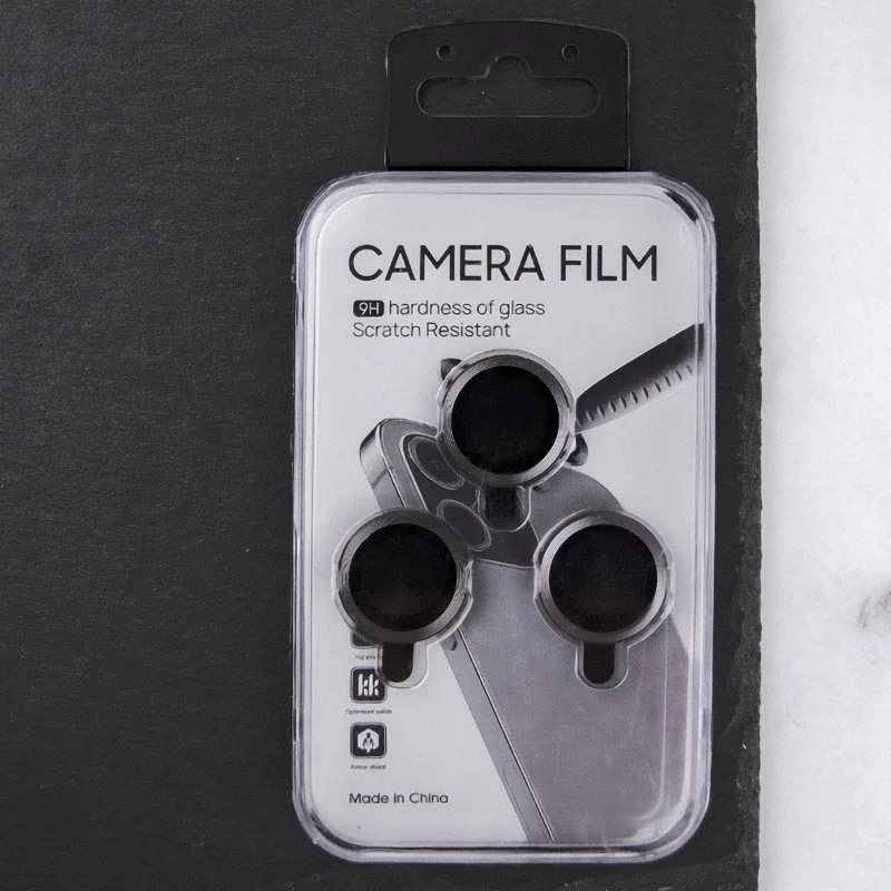 Металлическое защитное стекло на камеру для Apple iPhone 15 Pro Max (6.7") – Темно-Серый / Graphite. Фото 9 из 14