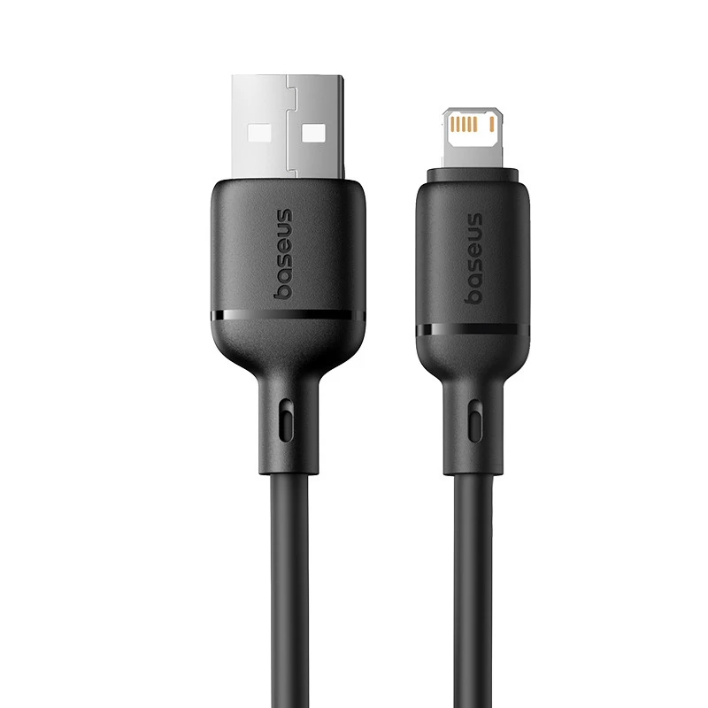 Дата кабель Baseus Silky Series OS Fast Charging USB to Lightning 2.4A (2m) (P1037770) – Cluster Black. Фото 1 з 5