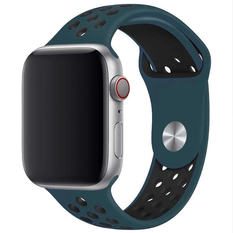 

Силіконовий ремінець Sport Nike+ для Apple watch 42mm / 44mm (Pine Green / Black)