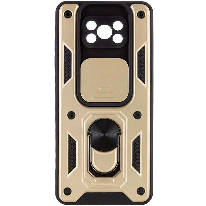 Ударопрочный чехол Serge Ring с защитой камеры для Xiaomi Poco X3 NFC / Poco X3 Pro – Золотой. Фото 2 из 5