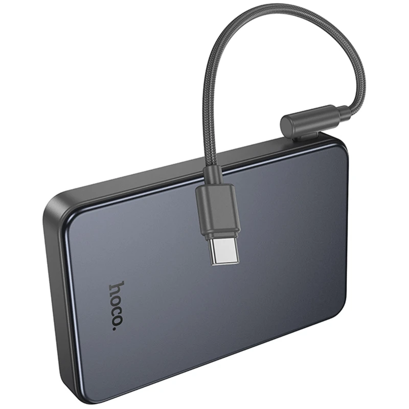 Портативний ЗП Power Bank Hoco J170 Starlight 22.5W+PD20W with cable 10000 mAh – Metal gray. Фото 6 з 6