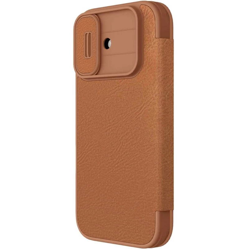 Шкіряний чохол-книжка Nillkin Qin Pro Camshield для Apple iPhone 17 (6.3") – Brown. Фото 1 з 5