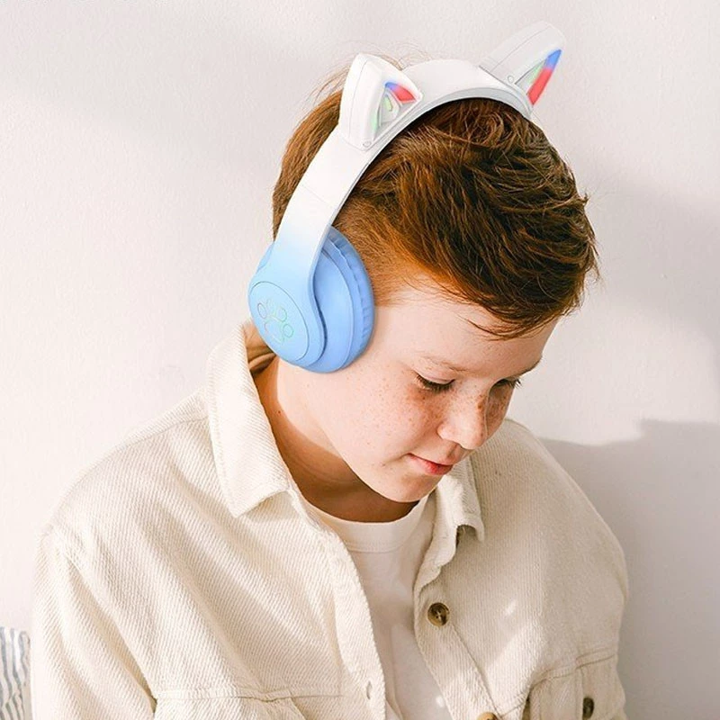 Накладні бездротові навушники Hoco W42 Cat – Crystal Blue. Фото 3 з 4