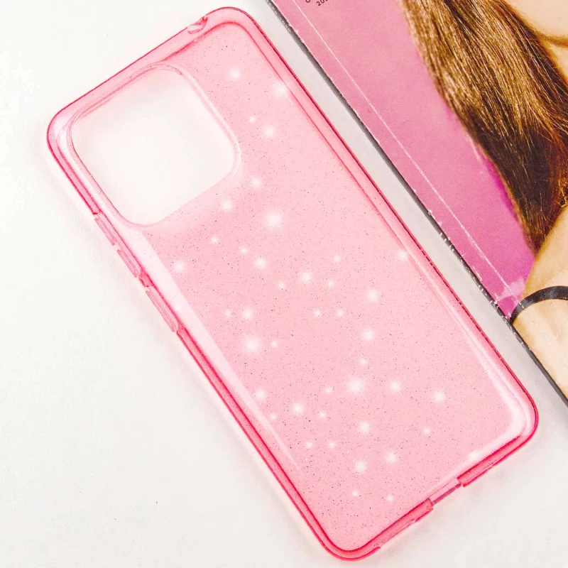 Блискучий силіконовий чохол на Xiaomi Redmi 12C / Poco C55 – Pink. Фото 5 з 9