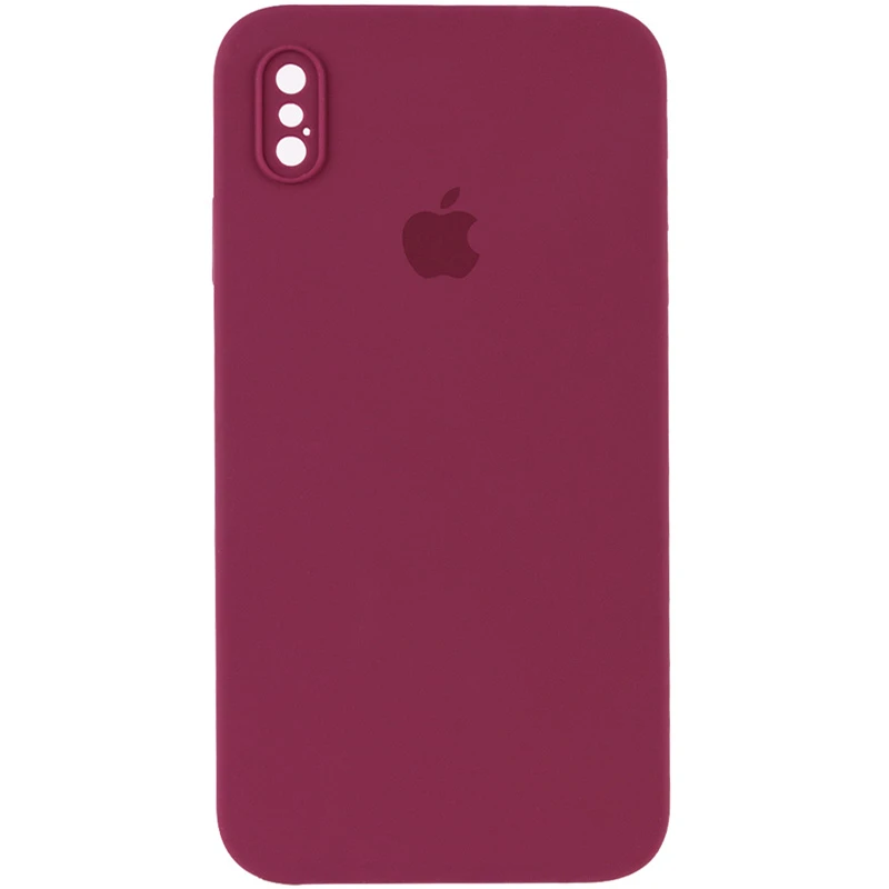 

Чехол Silicone Case Square с защитой камеры для Apple iPhone XS Max (6.5") (Бордовый / Plum), Бордовий / plum