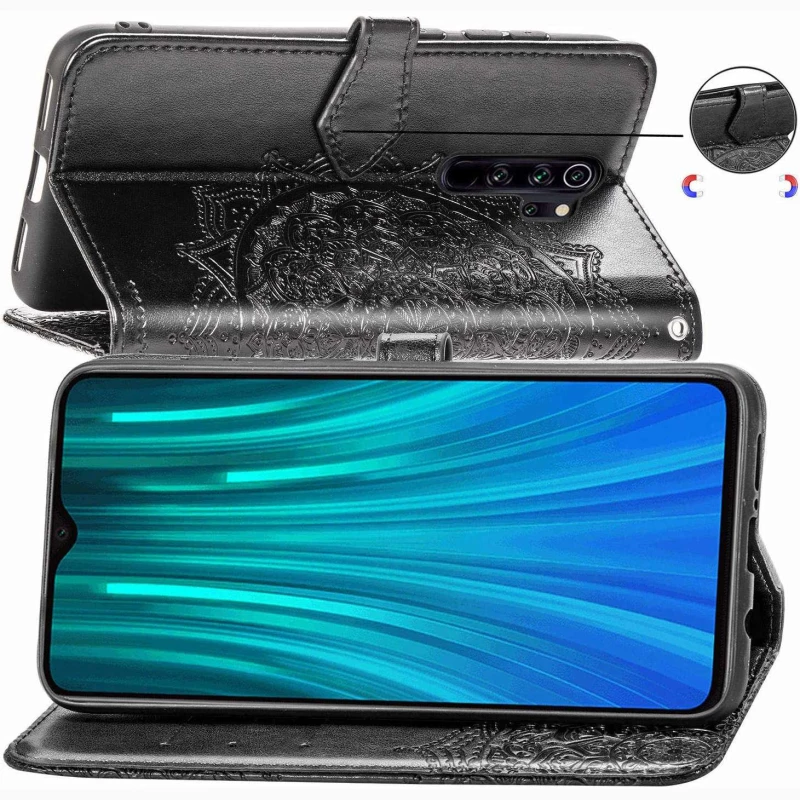 Кожаный чехол-книжка Art Case с визитницей для Xiaomi Redmi Note 8 Pro – Черный. Фото 7 из 7