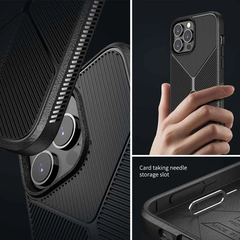 Фактурний ТПУ чохол на Apple iPhone 13 Pro Max (6.7") – Чорний. Фото 6 з 7