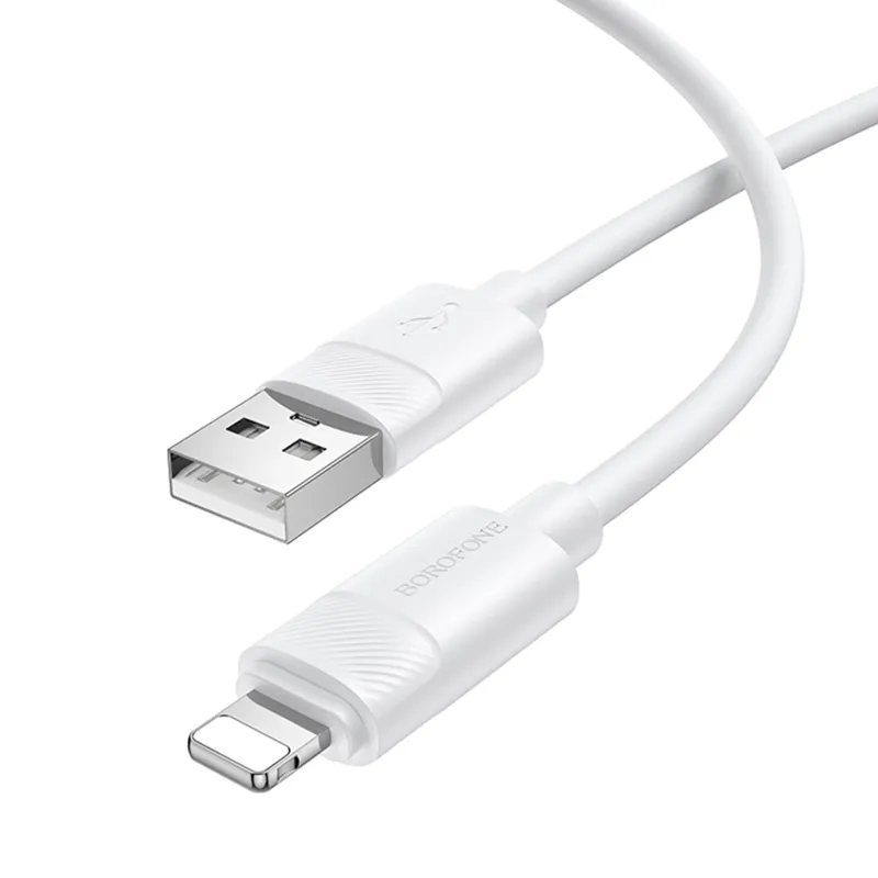 Дата кабель Borofone BX123 Leya USB to Lightning 12W (1m) – White. Фото 4 з 4