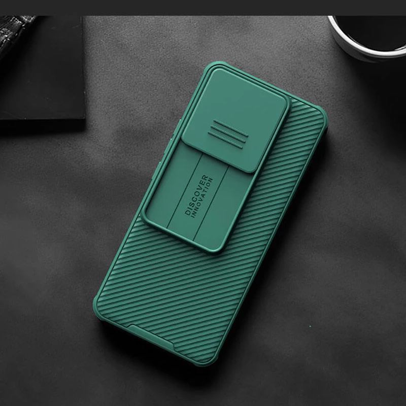Карбоновая накладка Nillkin Pro со шторкой для камеры для Xiaomi Redmi Note 13 Pro 5G – Deep Green. Фото 6 из 6