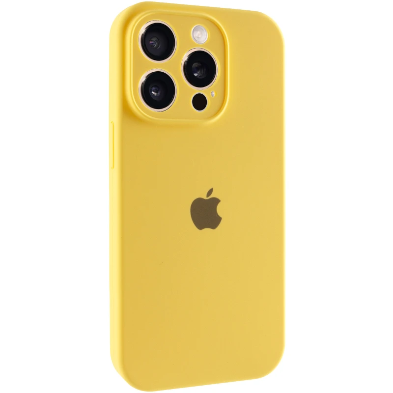 Чехол Silicone Case с защитой камеры для Apple iPhone 14 Pro Max (6.7") – Желтый / Yellow. Фото 1 из 18
