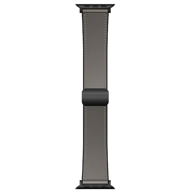 Ремінець Hoco WA34 Basic magnetic buckle silicone leather strap для Apple watch 38/40/41/42mm – Dark Gray. Фото 1 з 3