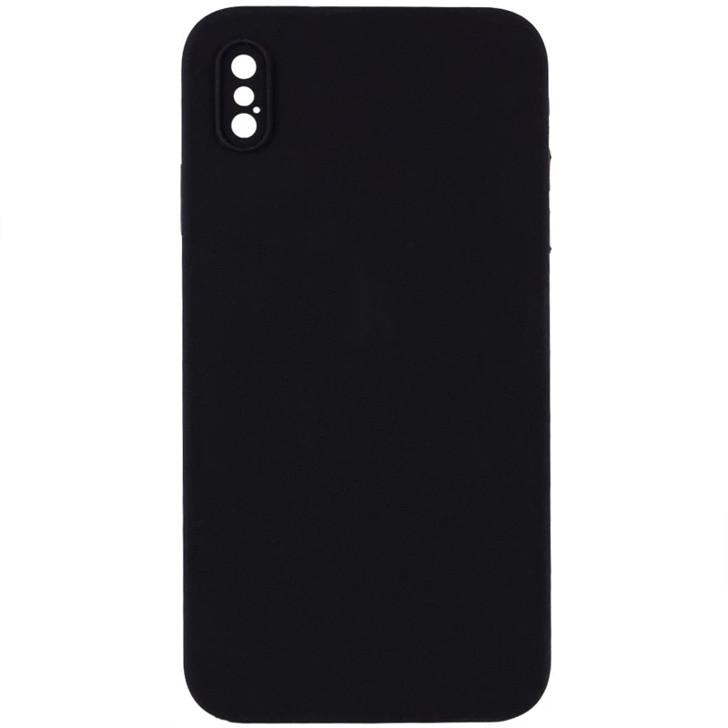 

Чехол Silicone Case Square L с защитой камеры для Apple iPhone XS (Черный / Black), Чорний / black