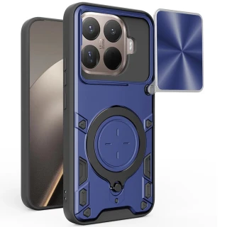 Ударостійкий чохол Bracket Ringstand із захисною шторкою для камери на Xiaomi 15T Pro — Blue