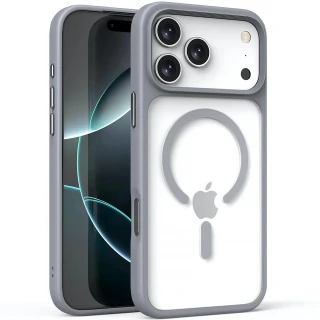 TPU+PC с металлическими кнопками и MagSafe для Apple iPhone 17 (6.3") — Серый / Grey