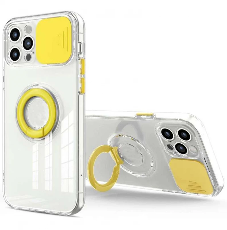 

Силіконовий чохол ColorRing зі шторкою для камери на Apple iPhone 12 Pro (6.1") (Жовтий)